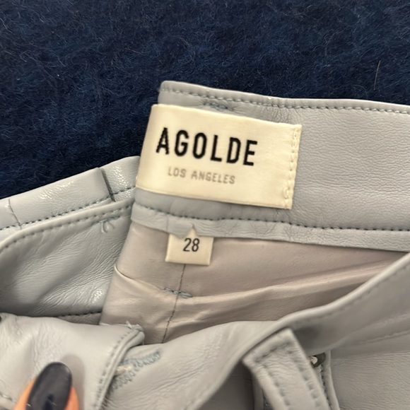 Agolde blue leather pants - Picture 2 of 3